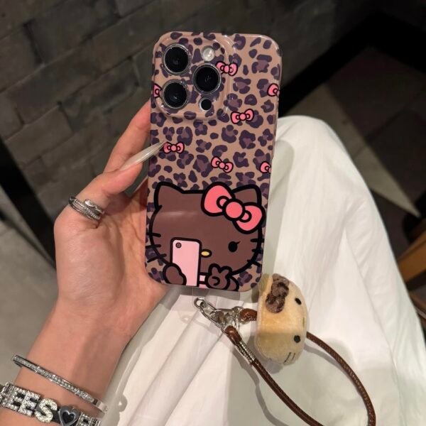 Hellokitty Leopard Print Phone Shape Retro Design Cute Kawaii Phone Case #011