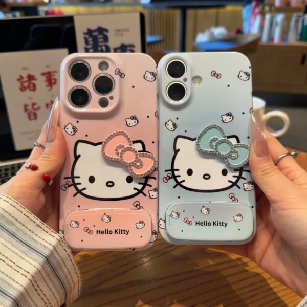 Hellokitty Pink&Blue Bow Glitter Cute Kawaii Phone Case # 028