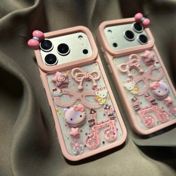 Hellokitty Pink Handmade Stickers Cute Kawaii Phone Case #036