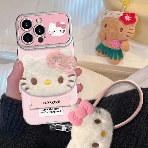 Hellokitty Pink Plush Cute Kawaii Phone Case #063